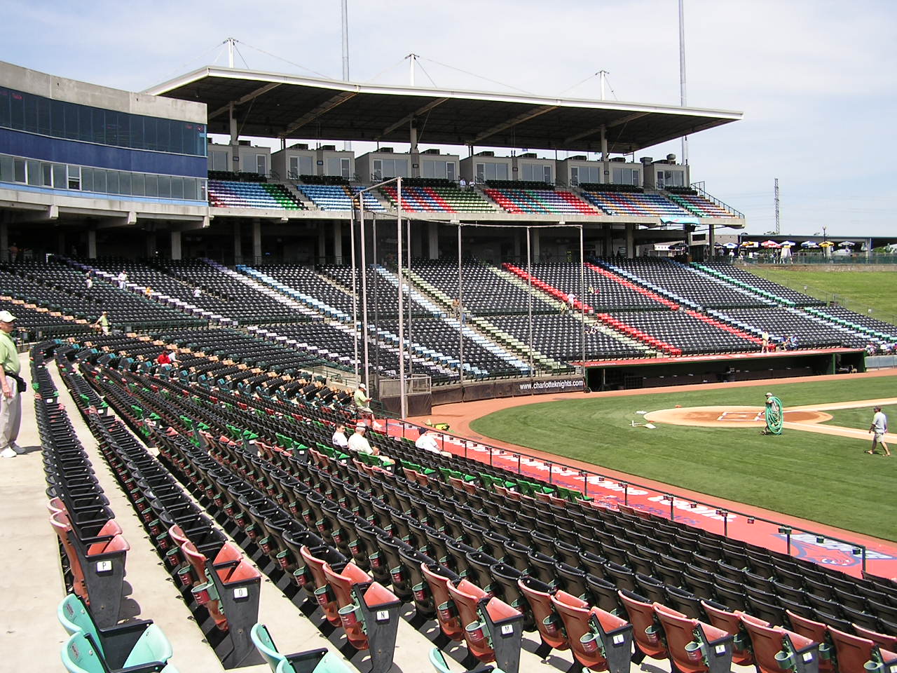 Odd colors of the seats here at Knights Stadium