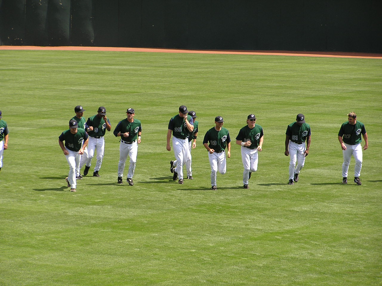 Pre game running at Knights Stadium