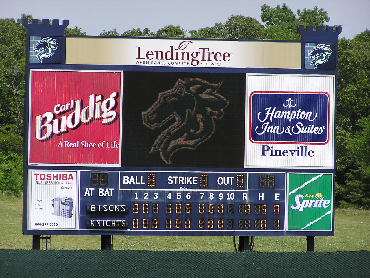 Scoreboard at Knights Stadium